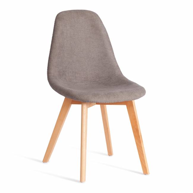 Стул CINDY SOFT (mod. C1021F1-1) фактурный велюр/дерево бук, 55 х 48 х 83 см, Серый LY1701-26 / натуральный (Комплект из 4 шт.) Серый LY1701-26 / натуральный фактурный велюр/дерево бук