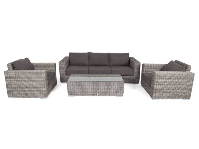 "Боно" лаунж-зона из искусственного ротанга, цвет серый