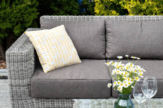 "Боно" лаунж-зона из искусственного ротанга, цвет серый