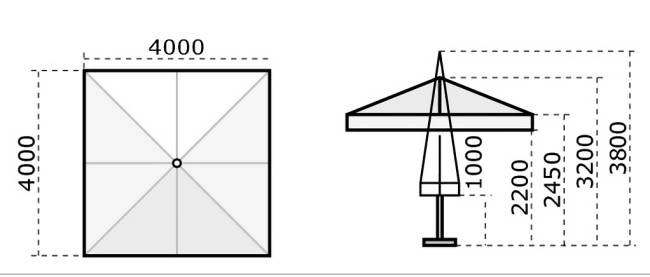 Зонт профессиональный телескопический 4х4 м Capri Starwhite белый, слоновая кость 4000х4000 мм Зонт профессиональный телескопический 4х4 м Capri Starwhite белый, слоновая кость 4000х4000 мм