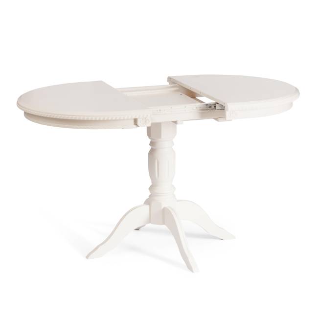 Стол STEFANO бук, мдф, 100+30x80x77см, Ivory white Ivory white бук, мдф