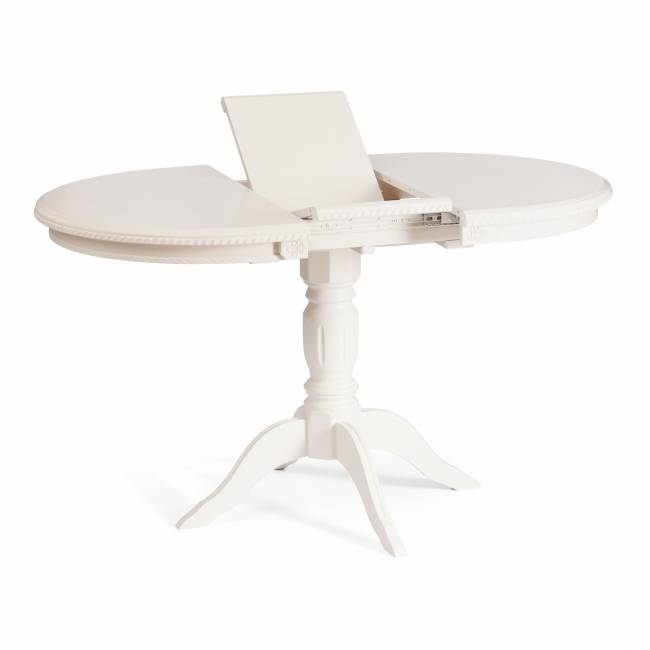 Стол STEFANO бук, мдф, 100+30x80x77см, Ivory white Ivory white бук, мдф