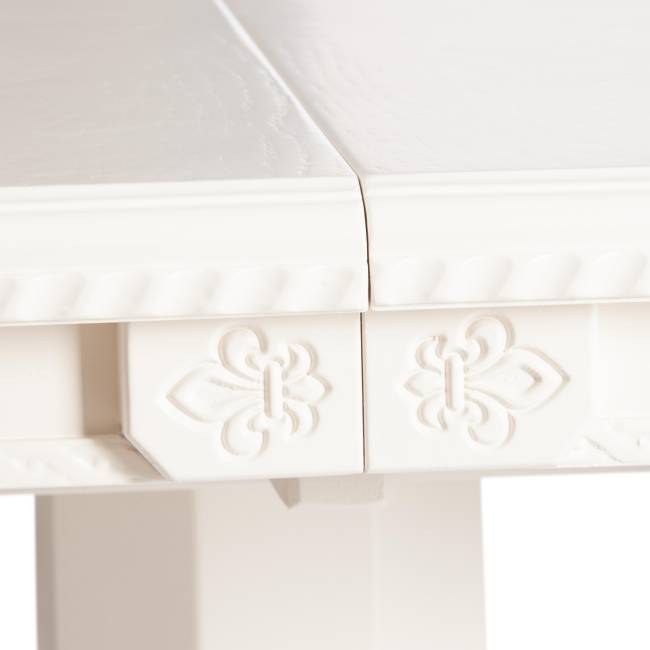 Стол STEFANO бук, мдф, 100+30x80x77см, Ivory white Ivory white бук, мдф