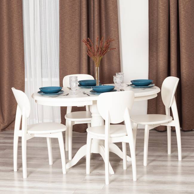 Стол STEFANO бук, мдф, 100+30x80x77см, Ivory white Ivory white бук, мдф