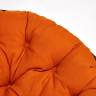 Кресло PAPASAN/ПАПАСАН 23/01 W  /с подушкой/ диаметр подушки 122 см, 115х101х104 см, Antique brown (античный черно-коричневый), ткань Оранжевый,