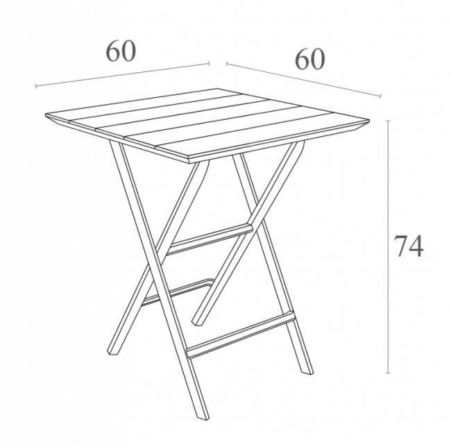 Стол пластиковый складной Helen Folding Table 60 оливковый 600х600х740 мм Стол пластиковый складной Helen Folding Table 60 оливковый 600х600х740 мм