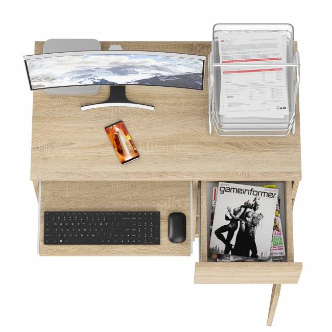 Стол компьютерный Мори МС-1 правый цвет дуб сонома