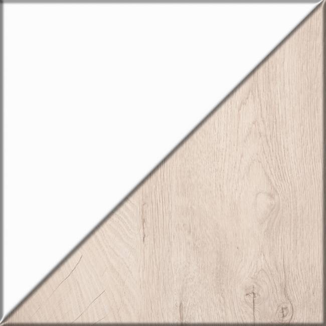 Комод четыре ящика Муссон и кровать со спальным местом 1600х200 цвет белый/дуб эндгрейн элегантный