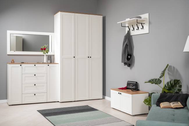 Тумба Остин 13.257 цвет белый шагрень/дуб крафт золотой Тумба Остин 13.257 цвет белый шагрень/дуб крафт золотой